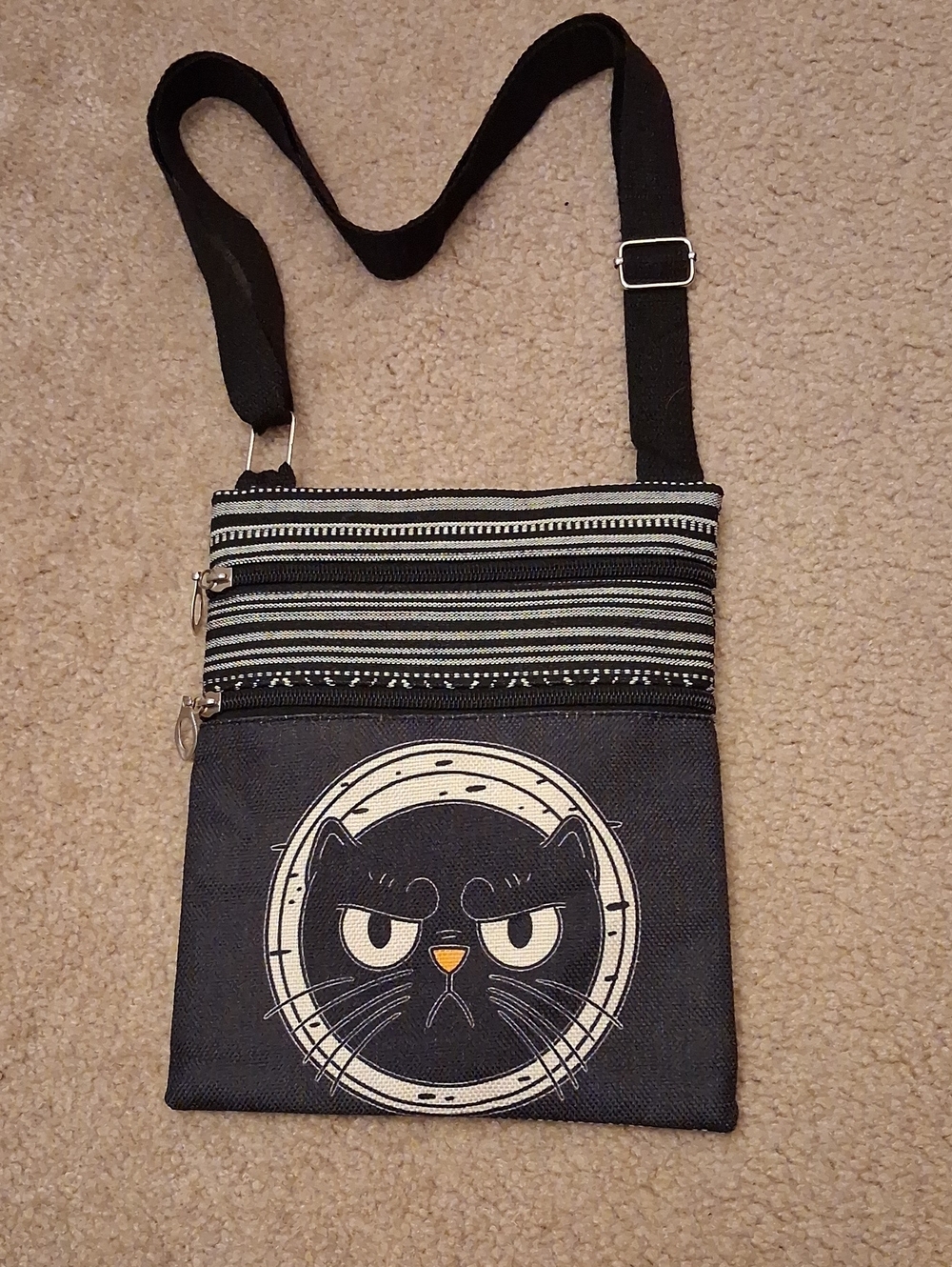 Black Cat Graphic Crossbody Bag